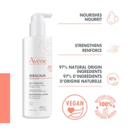 Eau Thermale Avène XeraCalm Nutrition Moisturizing Lotion, sensitive dry skin, high-tolerance, moisturizes 48 hrs, with niacinamide, 400ml