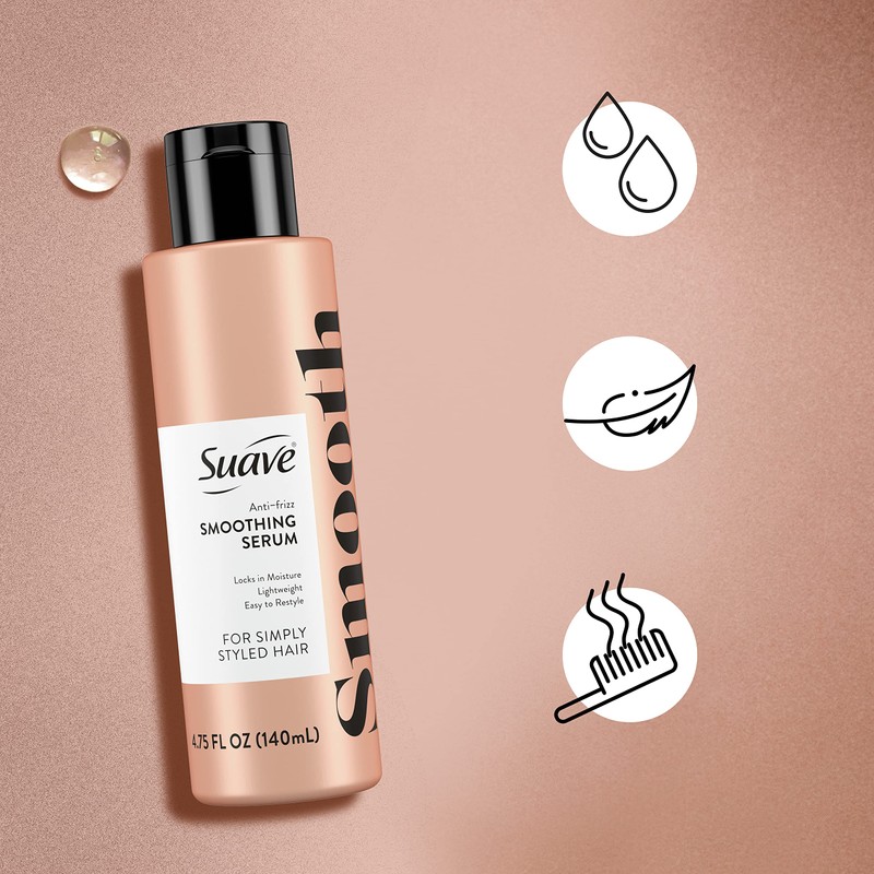 Suave Simply Styled Anti Frizz Serum, Smoothing Hair Serum For
