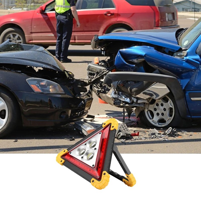 Lwuey Warning Triangle Light, Waterproof Triangles Emergency Lights Road Flares