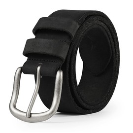 BELTER Men's Belts 100% Full Grain Leather Belts for Men Belts Leather Cowboy Jeans Belt for Work,Casual Wear (38"-40" Waist, Black)