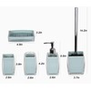 TUANYO 5 Pcs Blue Acrylic Bathroom Accessories Set Complete,Lotion/Soap Dispenser,Soap