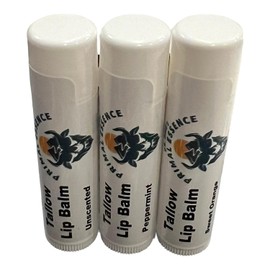 Dr. Dave's Primal Essence Moisturizing Tallow Lip Balm | Hydrating, Soothing Grass-Fed Beef Tallow, Organic Coconut Oil and Beeswax | Long Lasting, Eliminates Dry, Chapped Lips (Assorted, 3-Pack)