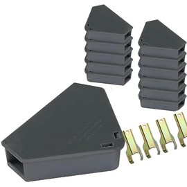 Triangle Mouse Bait Stations (12 Pack) - Includes 4 Keys, Poison Bait Box for Mice Control - Safe, Reusable, Tamper-Resistant Rodent Stations