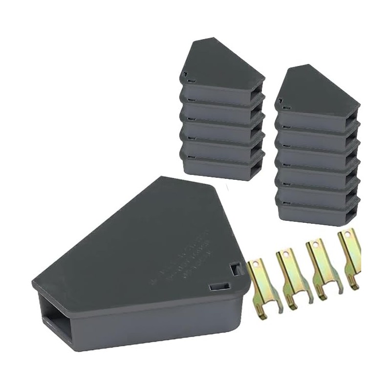 Triangle Mouse Bait Stations (12 Pack) - Includes 4 Keys,