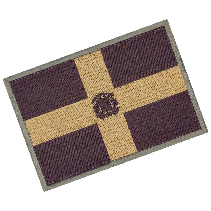 EmbTao Dominican Republic Flag Embroidered Emblem Caribbean Badge Biker Applique