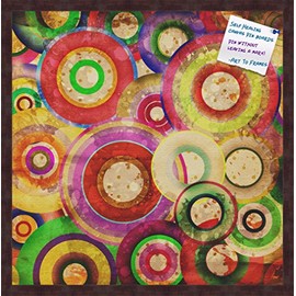 PinPix Decorative pin Cork Bulletin Board Made from self-Healing Canvas, Psychedelic Retina Disc Printed at 24x24 Inches and Framed in Coffee(WOM1343)