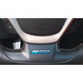 ZIC Corvette C7 Grand Sport Steering Wheel Decal Sticker - Blue and White