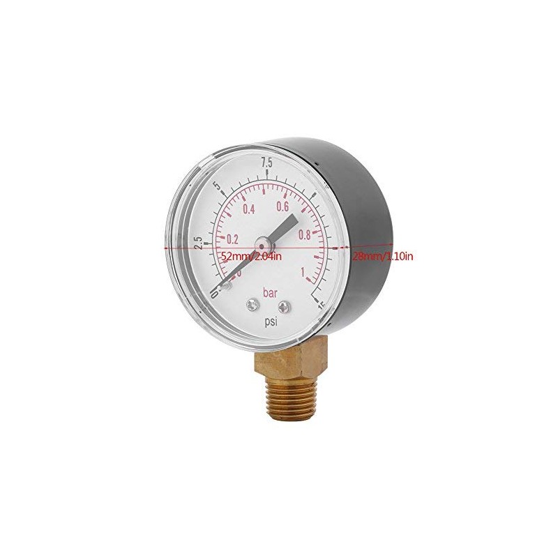 Medidor de presión baja para combustible, aire, aceite o agua