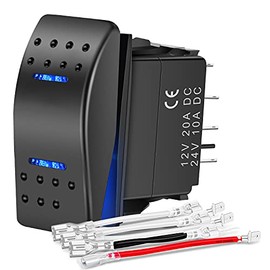 Nilight Momentary Rocker Switch Toggle ON Off ON Switch DPDT 7Pin 12V 24V Switch Jumper Wires Winch Pump Switch for Cars Trucks Caravans Boats,2 Years Warranty