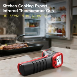 Eventek Infrared Thermometer Gun, Eventek -58°F~932°F Temperature Gun, Laser Thermometer Gun for Cooking, Pizza Oven, Candy, Griddle, Engine, Infrared Thermometer with Adjustable Emissivity & Max Min