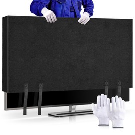 TV Cover for Moving 60"-65" TV Screen Protector Cover and Flat Dust Anti-Scratch TV For Moving with Bottom Strap and Gloves, Moving, Renovation, Painting