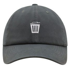JPAK Trash Can Premium Dad Hat Embroidered Cotton Baseball Cap Bin Dark Grey