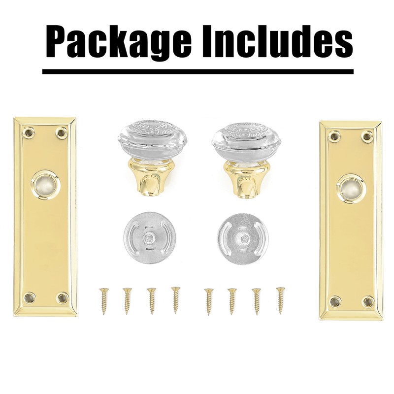 ToPToToo Glass Crystal Dummy Door Knobs Interior, Single-Side Dummy Door