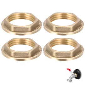 4pcs 1/2 Inch Nut with Flange Rear, Flange Hexagonal Locking Nuts Hex Nut Brass Hex Lock Nut Brass Tap Sanitary Fitting Nut for Bathroom Sink
