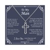 To My Man Necklace Mens Pendant Cross Christian Necklace Gifts