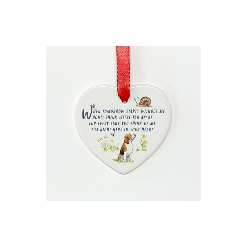 Image Industry Beagle Memorial Ceramic Heart Keepsake Gift