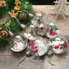 6Pcs Shining Christmas Balls with LED Light Pendants Refillable Ball
