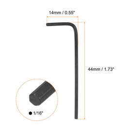 sourcing map 10pcs Hex Key Wrench 1/16" L-Shape Hexagon SAE Wrenches Chrome Vanadium Steel Repairing Tool for Home Repair, Black