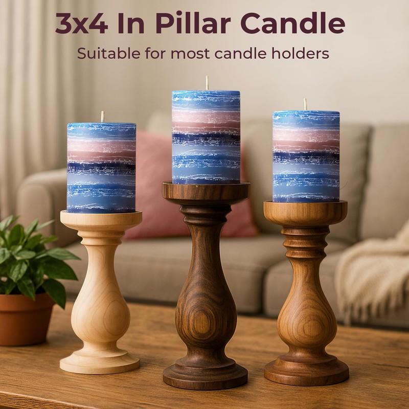 CraftyCrocodile Decorative Scented Pillar Candle - Handcrafted Navy Blue Candles