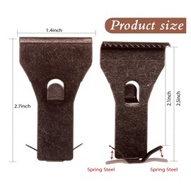 Ripeng 24 Pieces Brick Wall Clips and Hooks for Hanging Outdoors No Drill, Brick Hangers Fit 2-1/4 to 2-3/8 Inch Hooks to Hang Wall Decor, Pictures, Christmas Decorations Hangers (Copper Red)