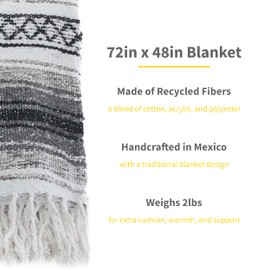 Sunshine Yoga Cozumel Mexican Blankets and Throws, 10 Pack, 72"x48" - Made in Mexico, Lightweight Yoga Blanket for Schools, Studios, Outdoors, Camping, Picnic, Decor (Assorted, Colors May Vary)