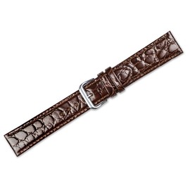 deBeer - 16mm Alligator Grain Watch Strap - Brown - Replacement Leather Watch Band
