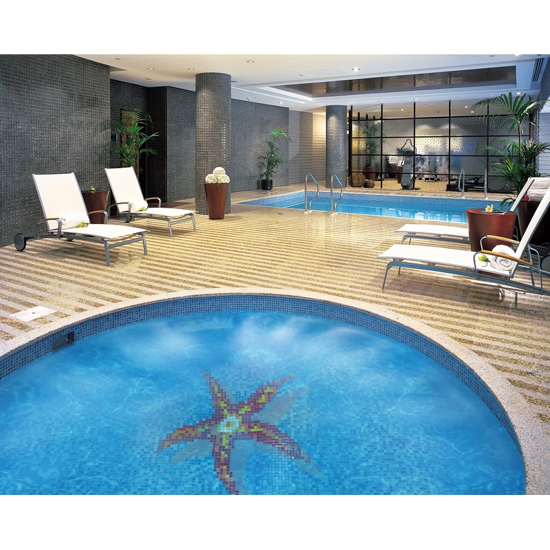 Pool Mosaic Swimming Pool Mosaic Glass Mosaic Blue Mix Front