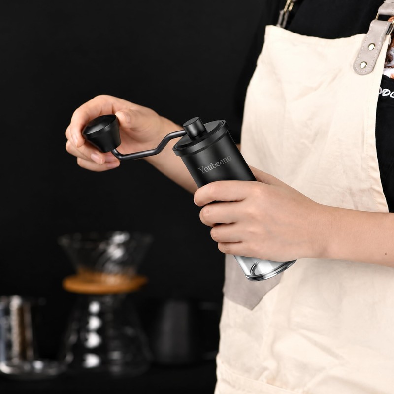 Manual Coffee Grinder – Stainless/Ceramic Burr 25 g, 8-Level Hand