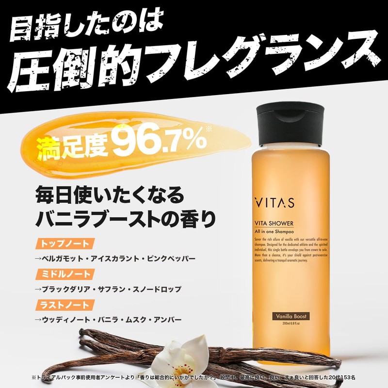 VITAS Vitus Bitus Shower All-in-One Shampoo Bottle, Highly Moisturizing, Moisturizing,
