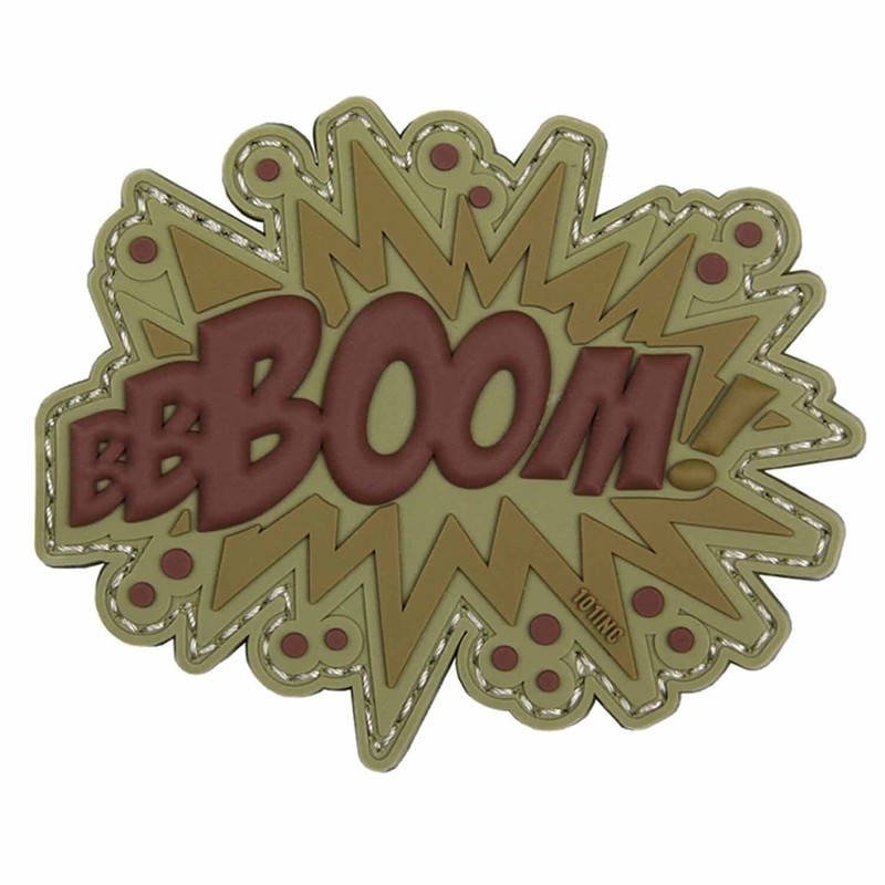 Emblem 3D PVC Boom! Brown / Green Badge Rubber Patch