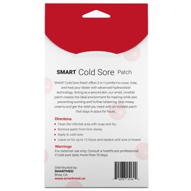 SMARTMED Smart Cold Sore Treatment Patch Help Prevent Breakouts, Soothe Itching and Burning | Discrete, Invisible, Skin Safe Adhesive [24 Patches]