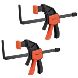 Bar Clamps for Woodworking, Track Saw Clamps, One Hand F Clamps 150 LBS Load Limit, 2 Pieces 6 Inch Quick Release Clamps, Ideal for Woodworking and DIY Projects
