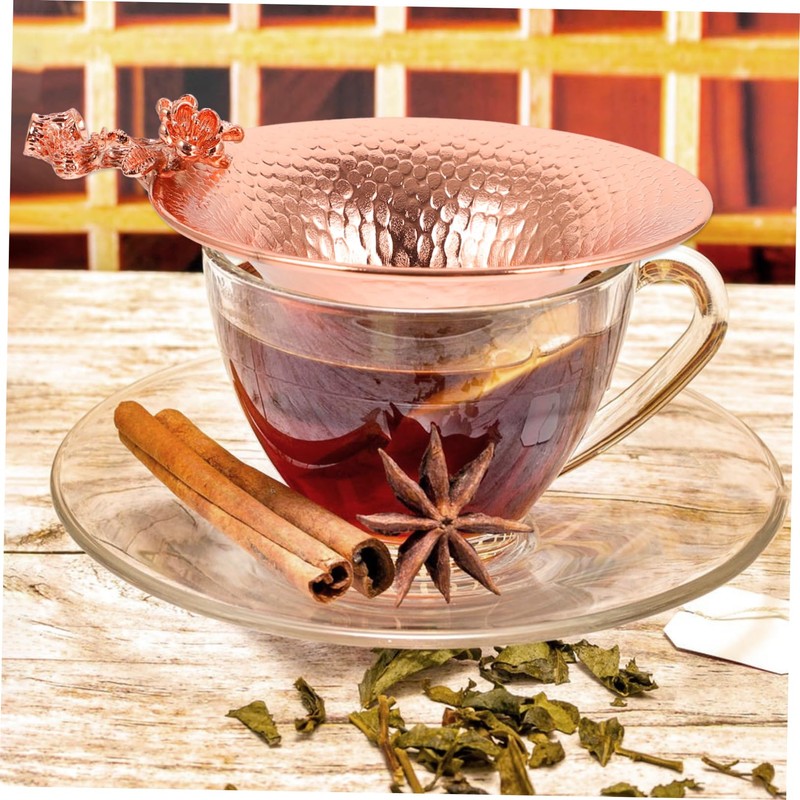 Mobestech Copper Tea Infuser Filter with Heat Resistant Plum Blossom