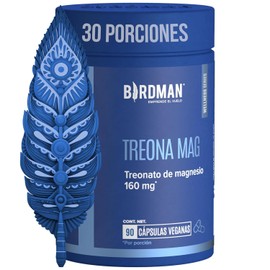 Birdman Treonato de Magnesio 160 mg  Apoya tu Alimentacin Diaria  Frmula Limpia Sin Aditivos  Cpsula Vegana  Esencia Refrescante  Suplemento...       