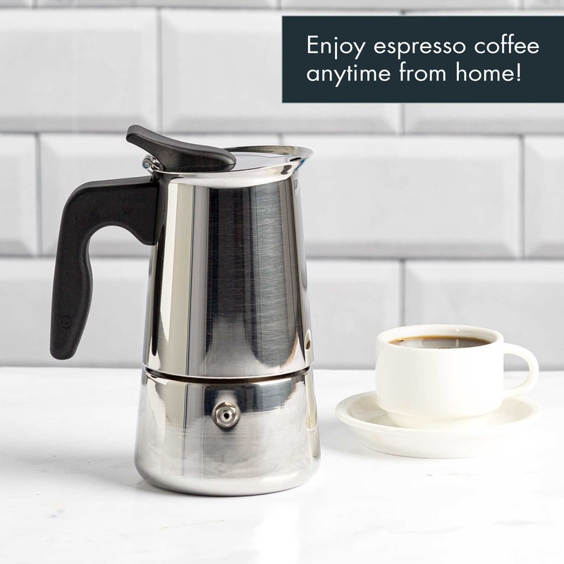 Primula Stainless Steel Stovetop Espresso Coffee Maker, 4-Cup, 3.5"D x