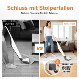 GripFix® Carpet Non-Slip Underlay - Non-Slip, Washable Non-Slip Pads for a Secure Hold | Reusable, Residue-Free, Home, Set of 4 I Set of 8 I Set of 12 (8, Black)