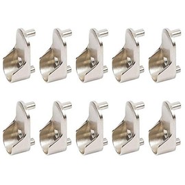 OVAL WARDROBE RAIL END SUPPORTS Rail Brackets 15mm Wide Nickel Plated Silver x10