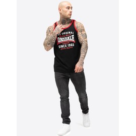 Lonsdale London ANDOVER Uomo Canotta nero L 100% cotone Regular