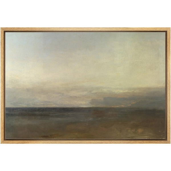 SIGNLEADER Framed Canvas Print Wall Art Black Abstract Pastel Landscape