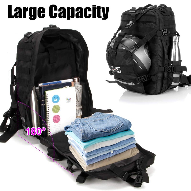Helmet Backpack for Motorcycle Cycling, Large Capacity Waterproof Helmet Holder,