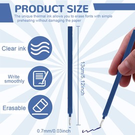 CEJAS Ricariche Penne Cancellabili Blue Refills, Compatible with Legami, 0.7 mm Tip, Height 13 cm, Erasable Rollerball Pen, Dark Blue, Pack of 12