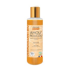 AMOU'ROUCOU Organic Make-Up Oil, Roucoal, Vitamin E, Plum Almond, Anti-Ageing & Shine, Made in France, 125 ml PROPOS'NATURE
