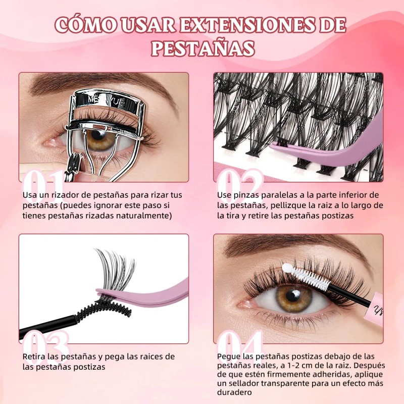 Extensiones Pestañas Diy, Kit De Racimos De Pestañas Mixto