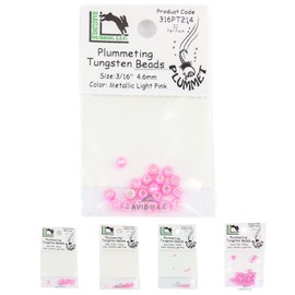 Hareline Plummeting Tungsten Beads 1/16" Metallic Light Pink