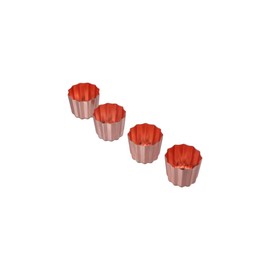 Leadigol 4pcs Rose Gold Non-Stick Canele Mould, Mini Pie Pan Set, Muffin Bakeware Cupcake Pan, for Making Mini Bread, Cheesecake, Dessert