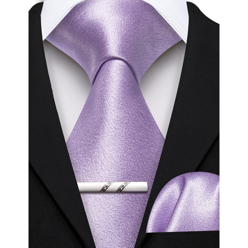 Barry.Wang Solid Color Pre-tied Ties for Men Zipper Necktie Pocket