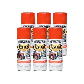 Rust-Oleum 280135-6PK Farm & Implement Spray Paint, 12 oz, Allis Chalmers Orange, (Pack of 6)