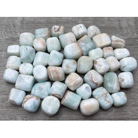 1/4 Pound Caribbean Calcite Tumbled Stones, Polished Natural Caribbean Calcite Rock, Genuine Caribbean Calcite Stone Bulk Lot