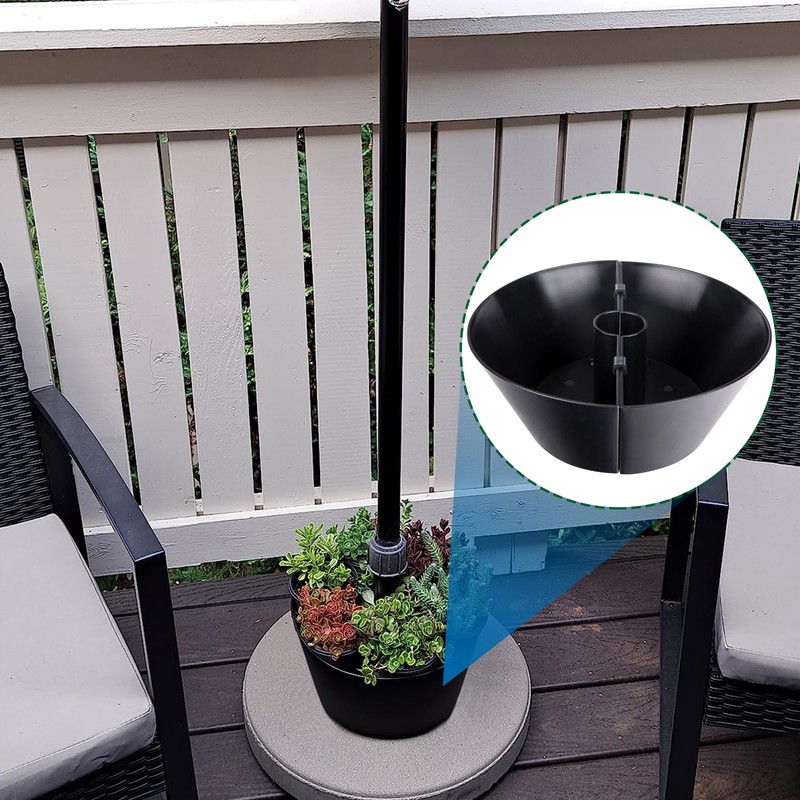 EBaokuup Umbrella Planters - Half Circle Planter Pots with Umbrella