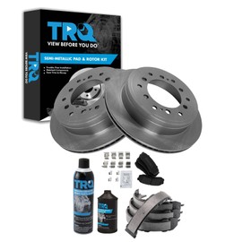 TRQ Rear Brake Pad & Rotor Kit Semi-Metallic Compatible with 2010-2022 Lexus GX460 Toyota 4Runner 2010-2014 FJ Cruiser